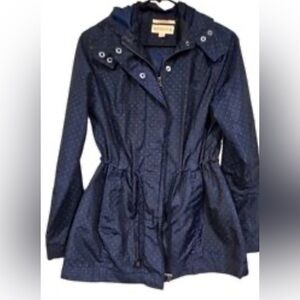 Merona Dark Blue Jacket with Teal Dots